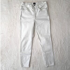 J.Crew High-Rise Skinny Jeans Size 30 White Denim Pants 10" Rise